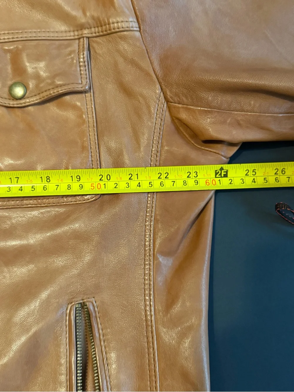 Vintage Roundtree & Yorke Men's Tan saddle Brown zip leather Jacket Pockets XL